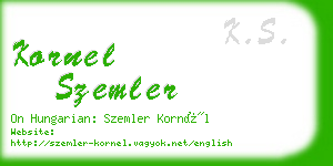 kornel szemler business card